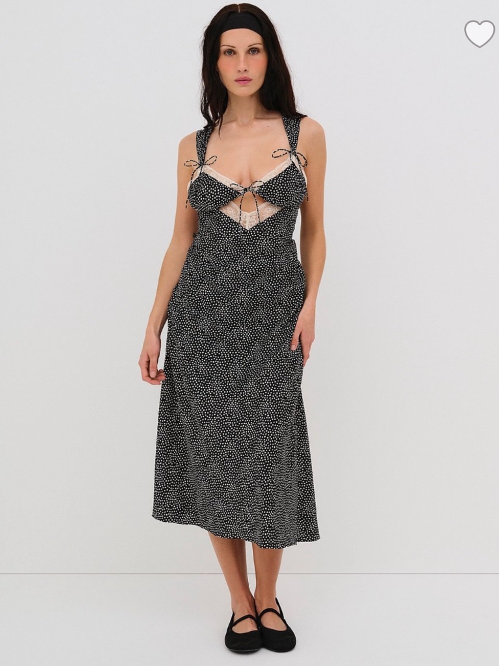 For Love And Lemons Black and White Polka-Dot Midi Dress
